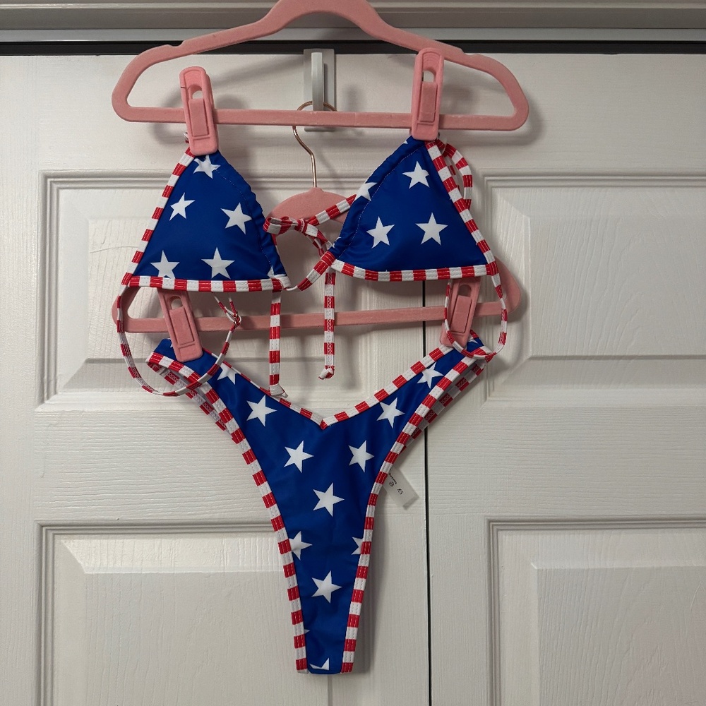 American flag string bikini